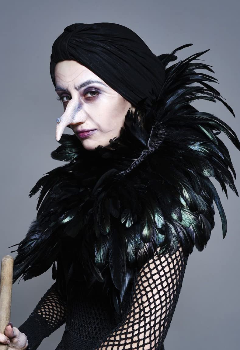 L'VOW Gothic Black Feather Cape Shawl Shrug Poncho with Choker Collar (Black) - Image 4